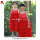 girls layered ruffle dress in red